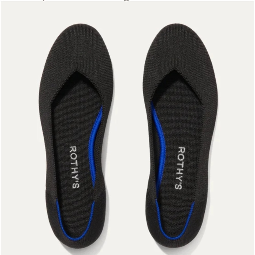 Rothy’s The Flat Round Toe Black Flat, Sz 7.5
